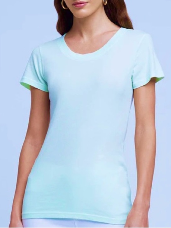 L'AGENCE Tops - L'AGENCE Honeydew Mint Green Short Sleeve Crew Cory Tee